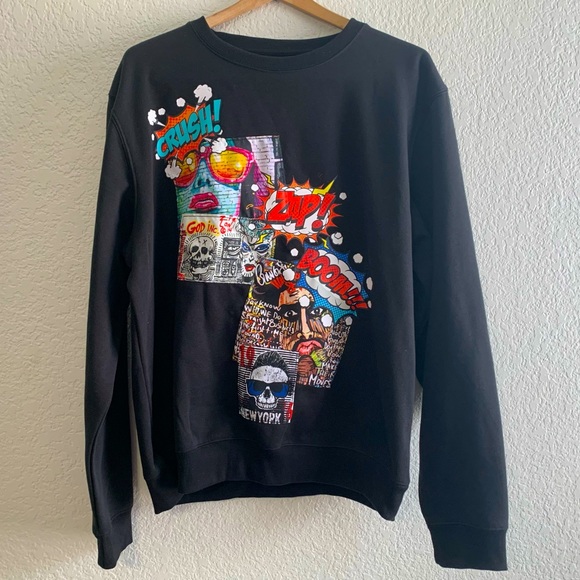 Rutherford Fall Winter 2021 Crewneck Black Pullover Graphic Sweatshirt - Large - Picture 1 of 6